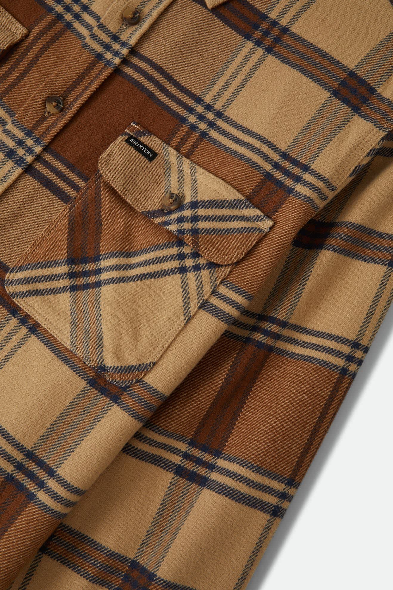 brixton-bowery-flannel-hemd-sand-bison-kariert image 7
