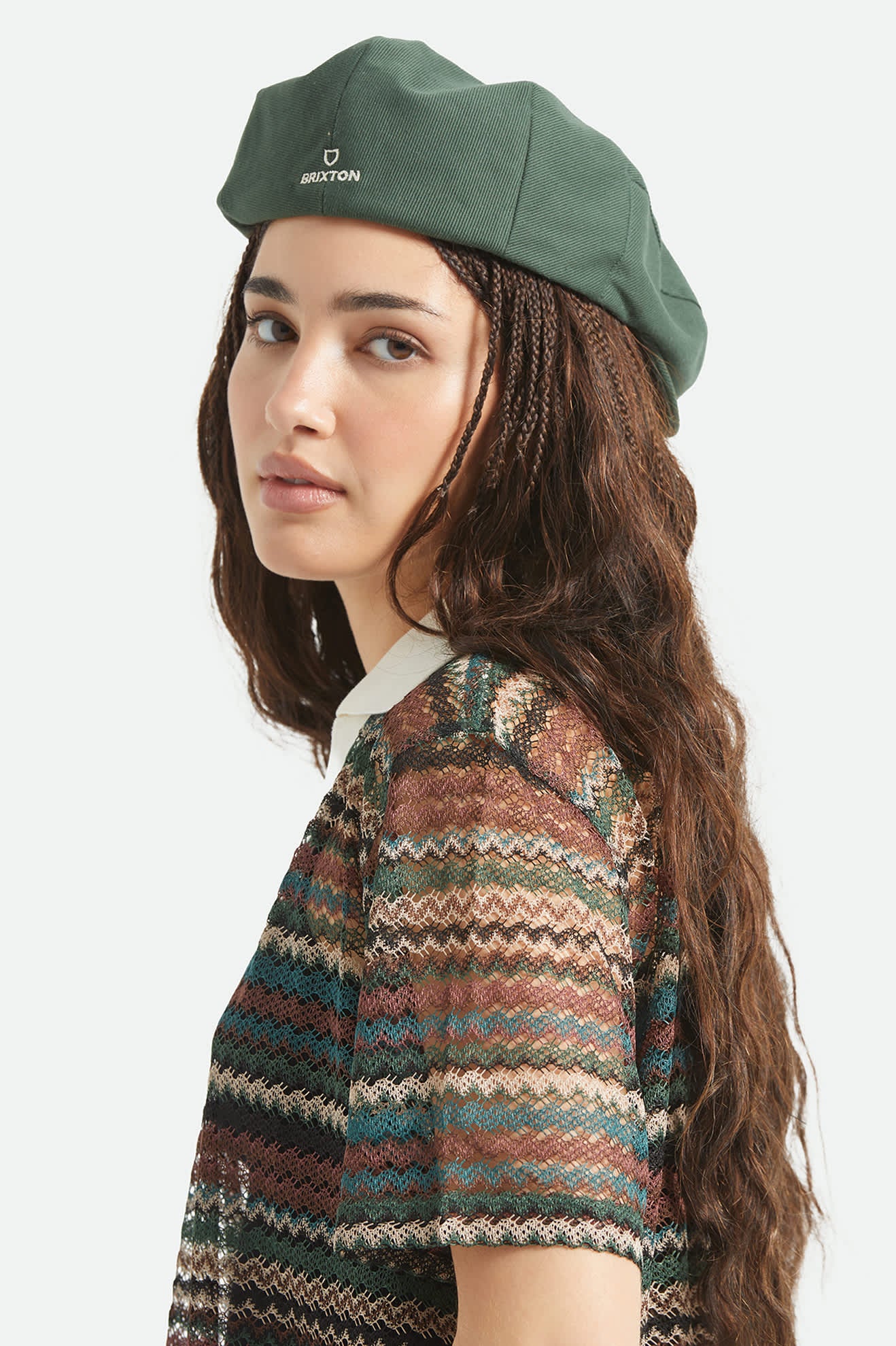 brixton-barrel-alpha-snap-cap-flatcap-primal-green image 3
