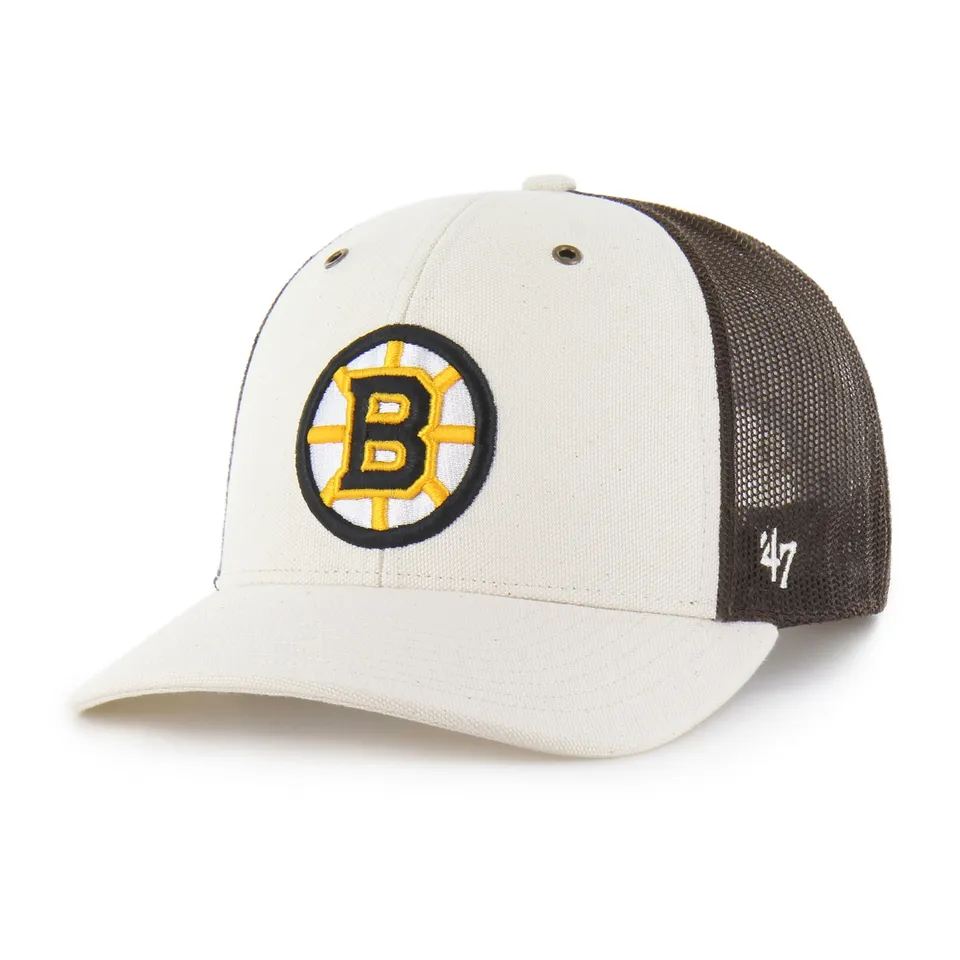47-boston-bruins-carhartt-trucker-cap-natural-snapback image 1