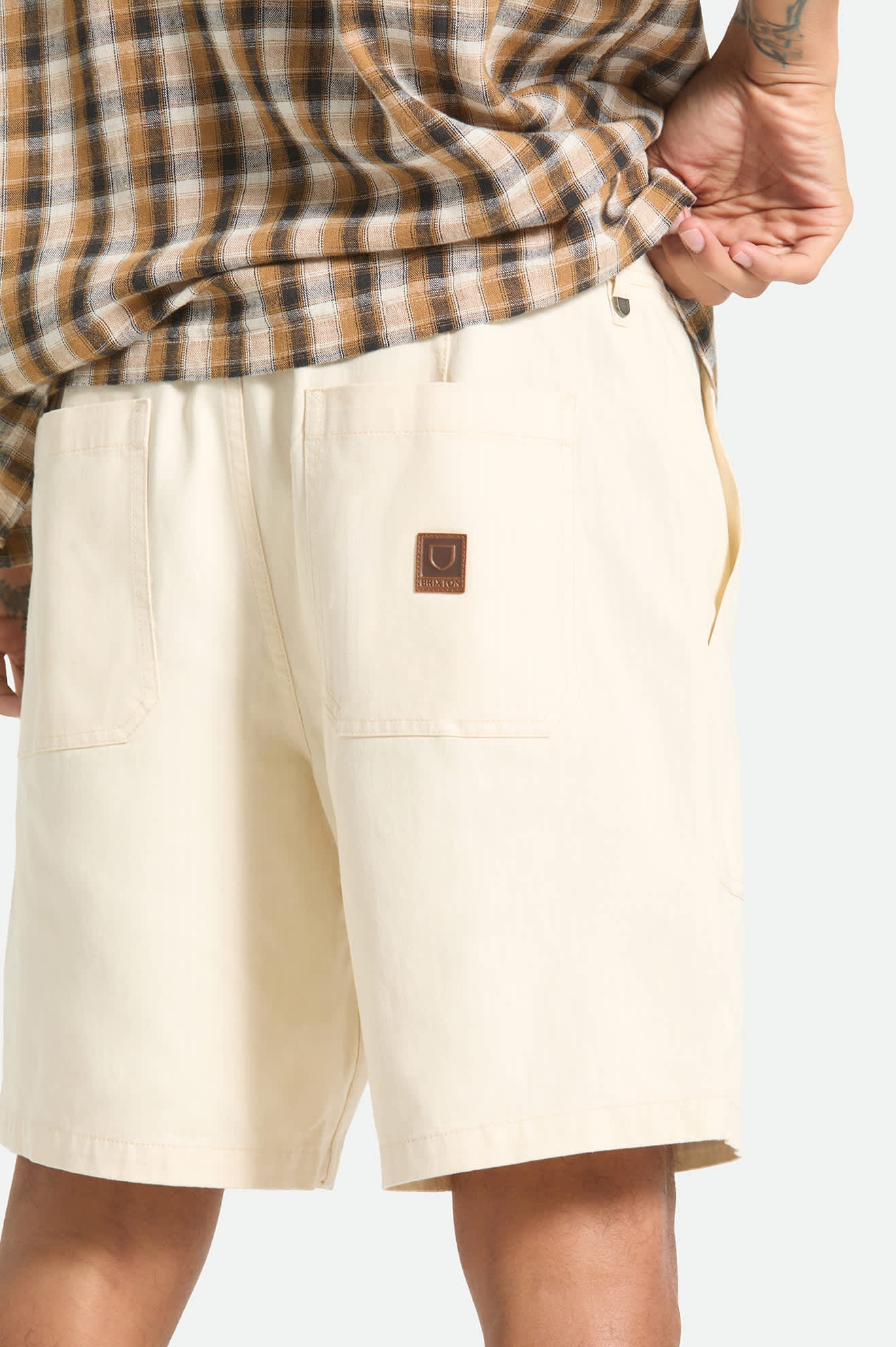 brixton-surplus-herringbone-shorts-whitecap-baumwolle-7-inch image 5