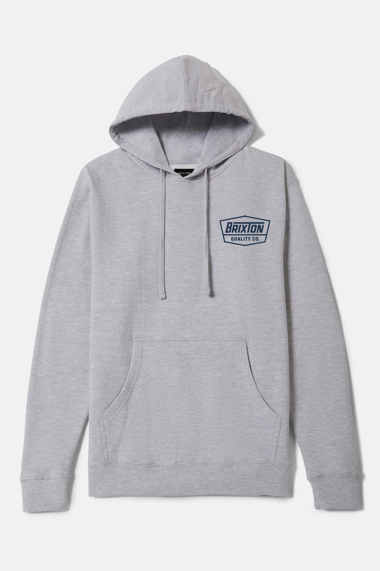 brixton-regal-hoodie-grau-mit-backprint-und-kapuze image 2