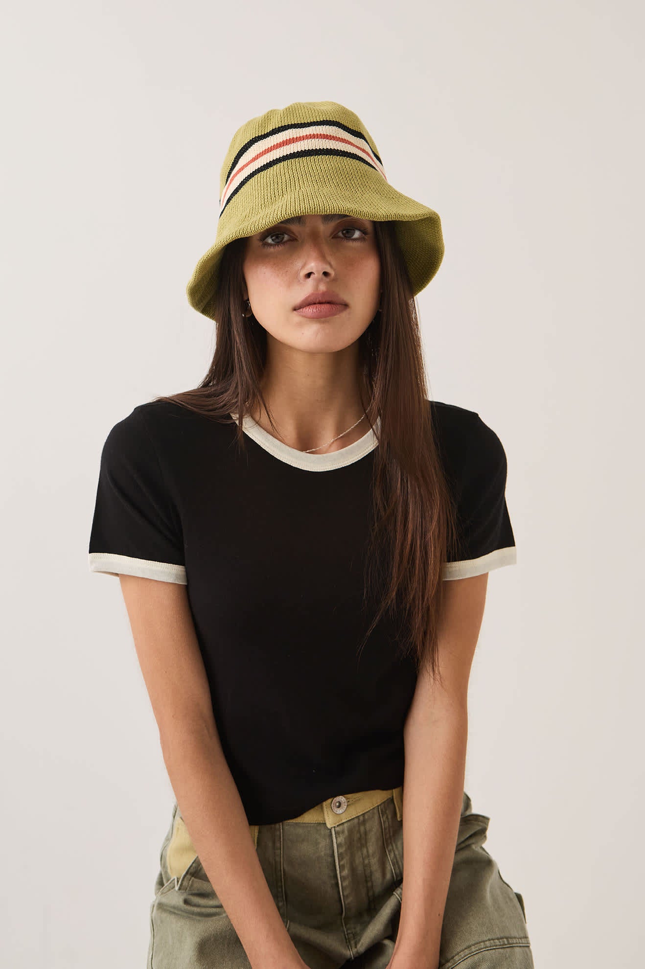 brixton-redding-bucket-hat-green-multi-stripe-packable image 2