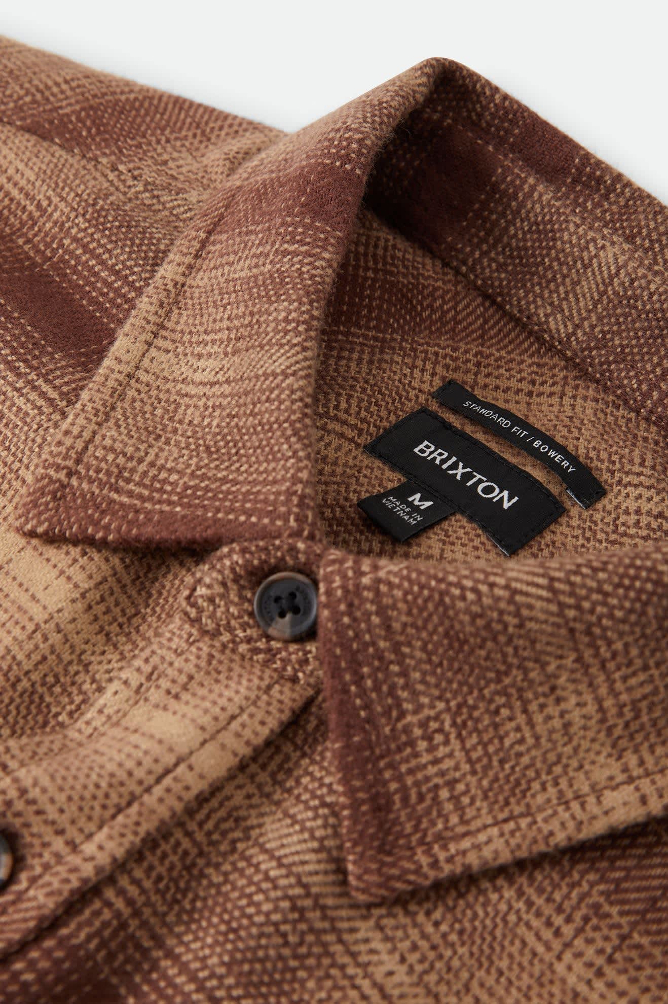 brixton-bowery-flannel-flanellhemd-chocolate-khaki-kariert image 2