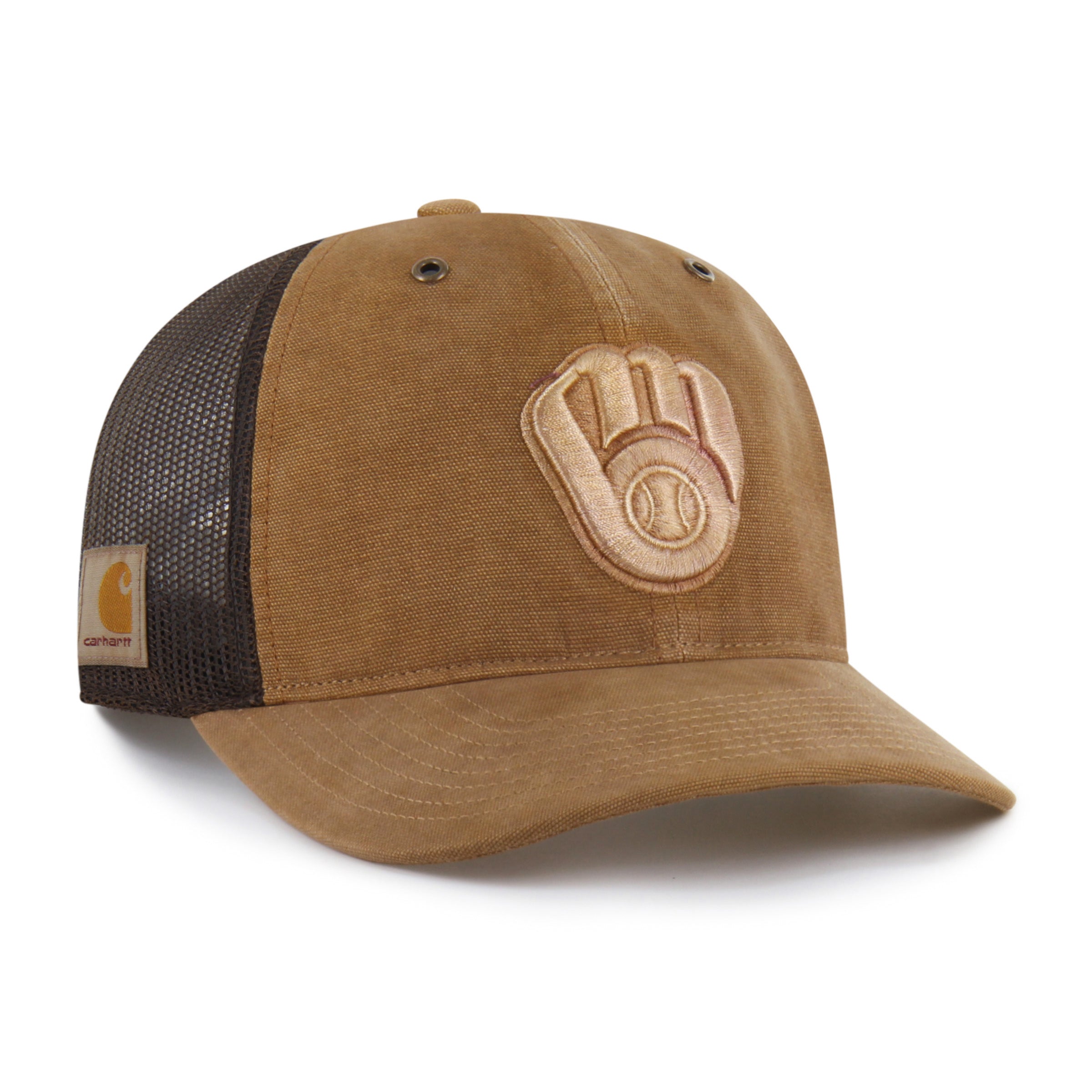 47-brand-milwaukee-brewers-carhartt-trucker-cap-braun-snapback image 1