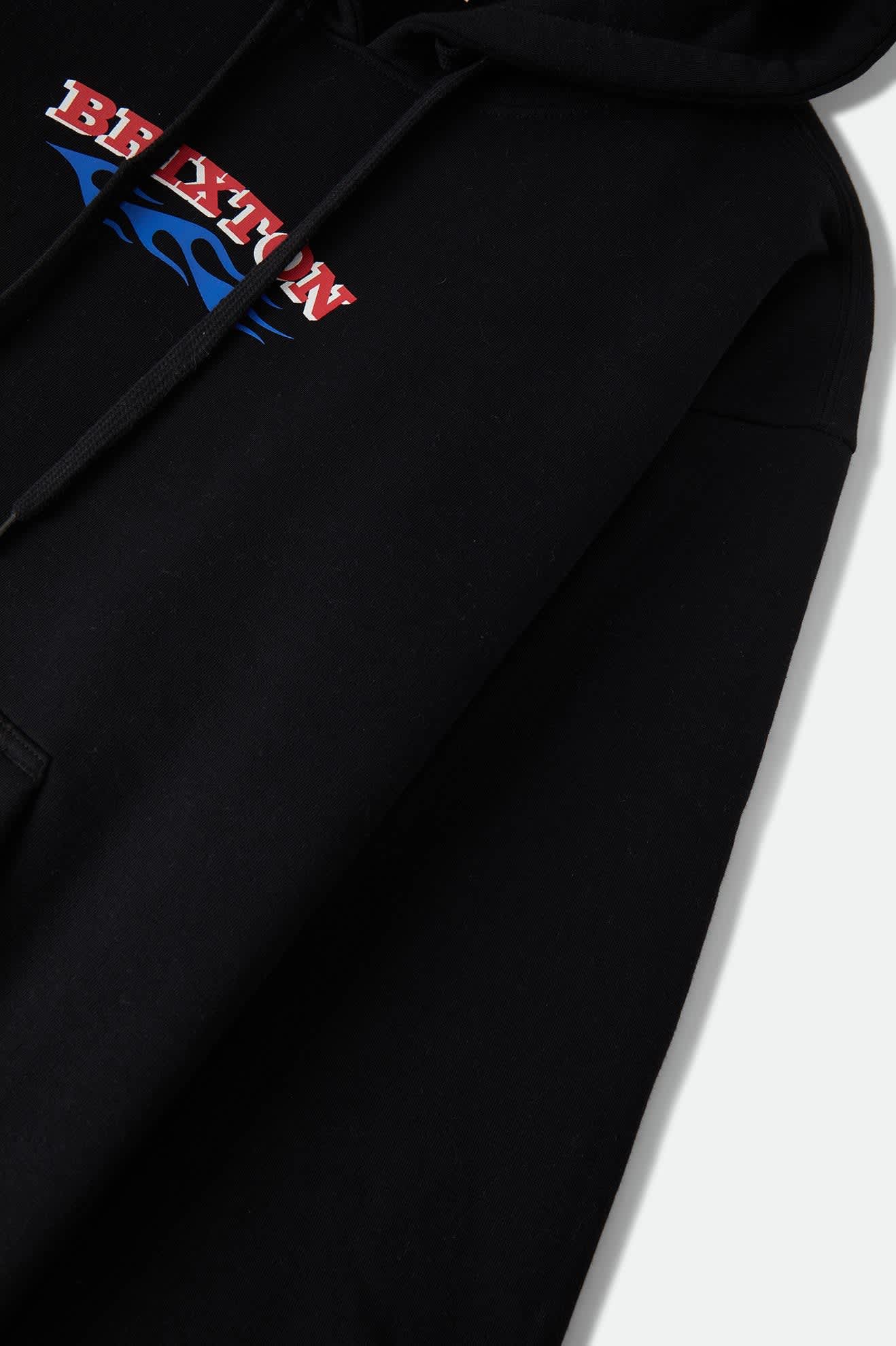 brixton-clifton-hood-hoodie-herren-schwarz-fleece-280gsm image 3