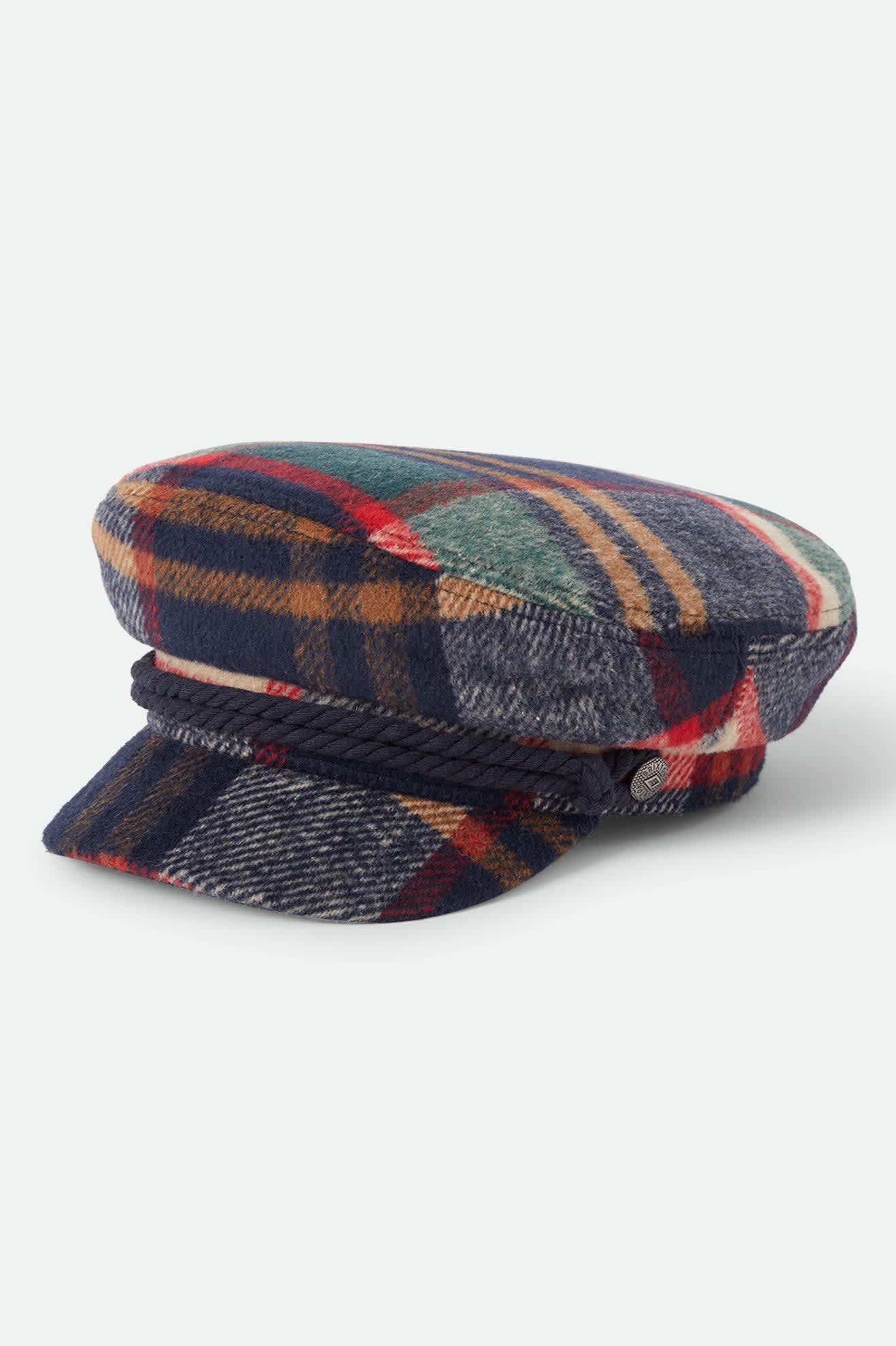 brixton-fiddler-fisherman-cap-navy-karo-docker-cap image 1