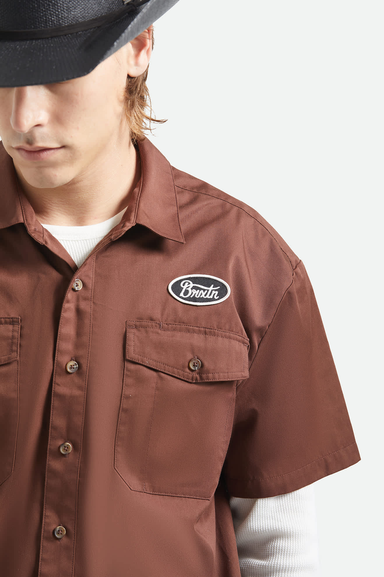 brixton-builders-olson-kurzarm-hemd-chocolate-twill image 5
