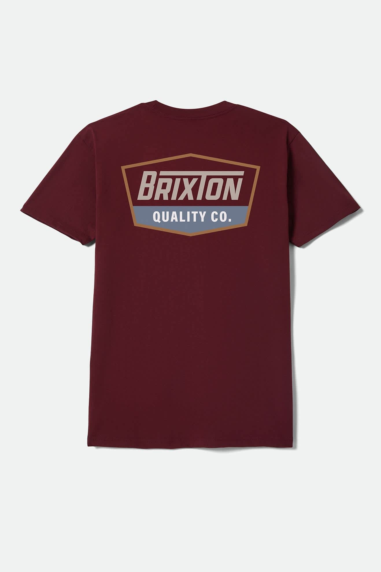 brixton-regal-standard-t-shirt-herren-burgundy-tobacco image 2