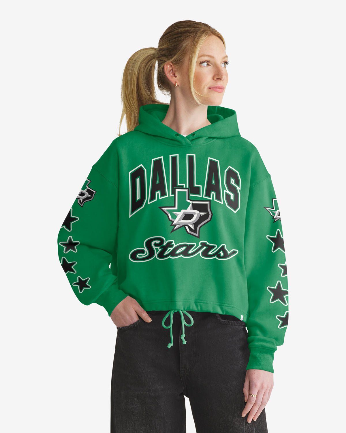 47-venice-dallas-stars-hoodie-kelly-gr-n-damen-cropped image 1