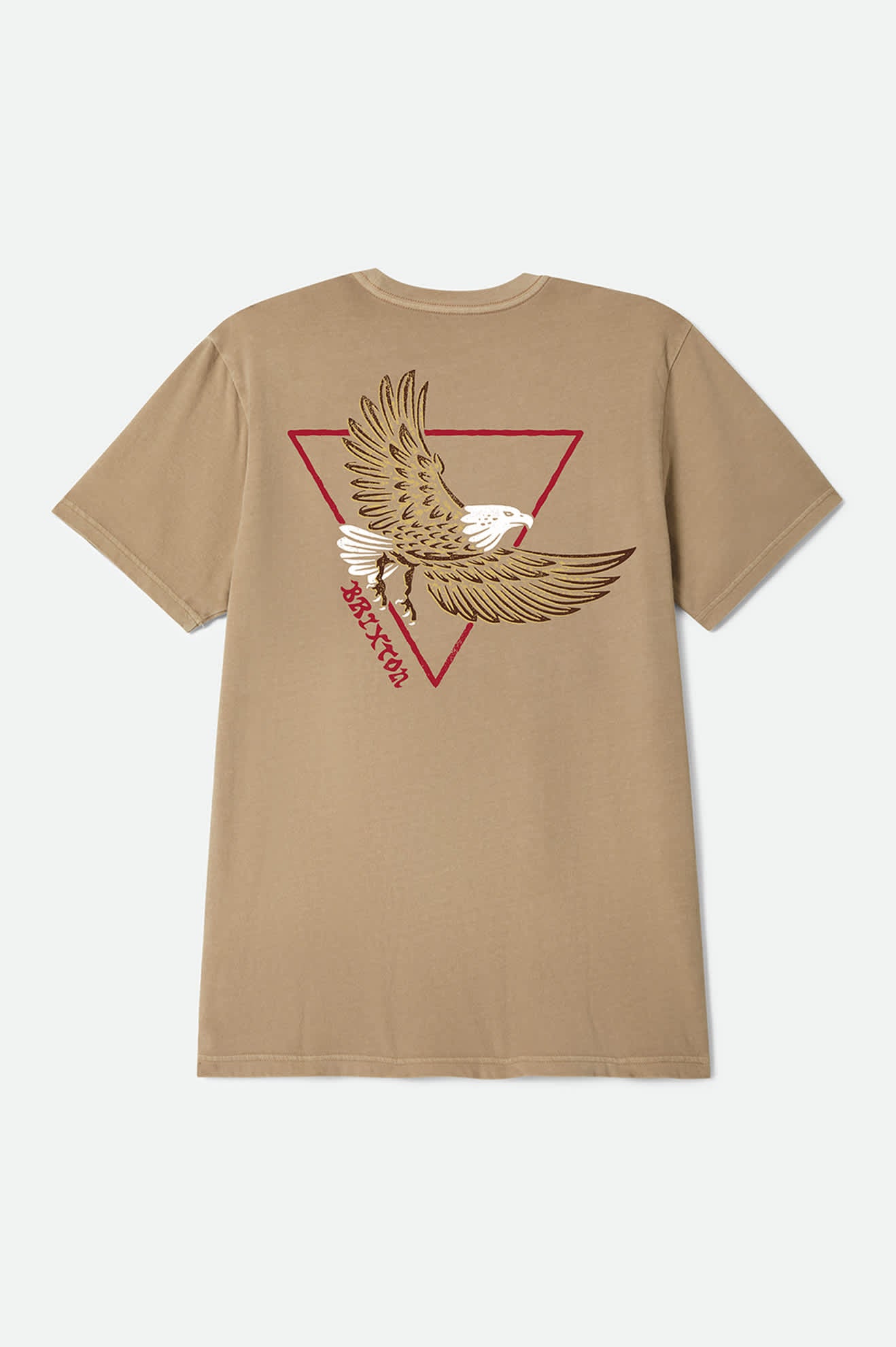 brixton-opal-standard-t-shirt-herren-taupe-adlerprint image 2