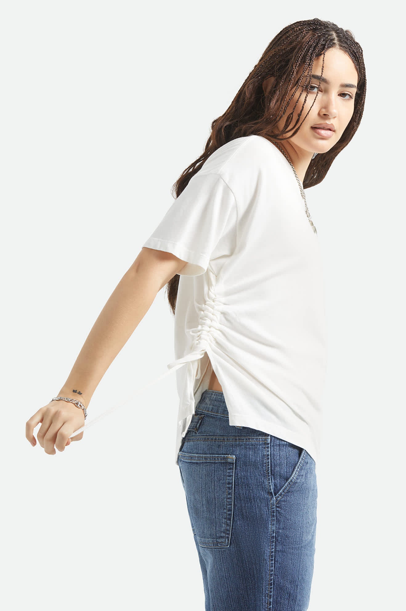 brixton-carefree-organic-cinch-t-shirt-off-white-bio-baumwolle image 5