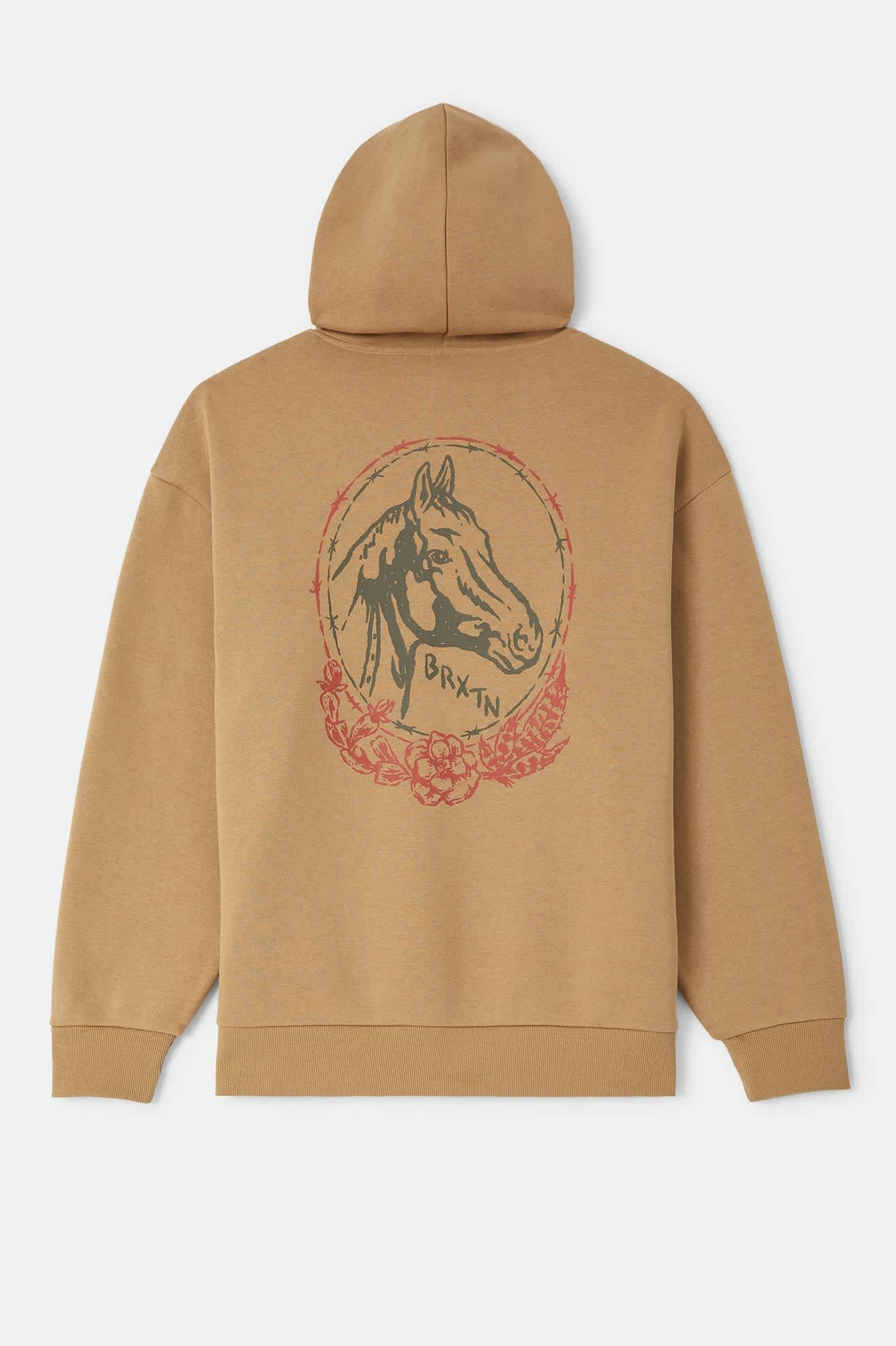 brixton-marley-hood-british-khaki-fleece-hoodie image 2