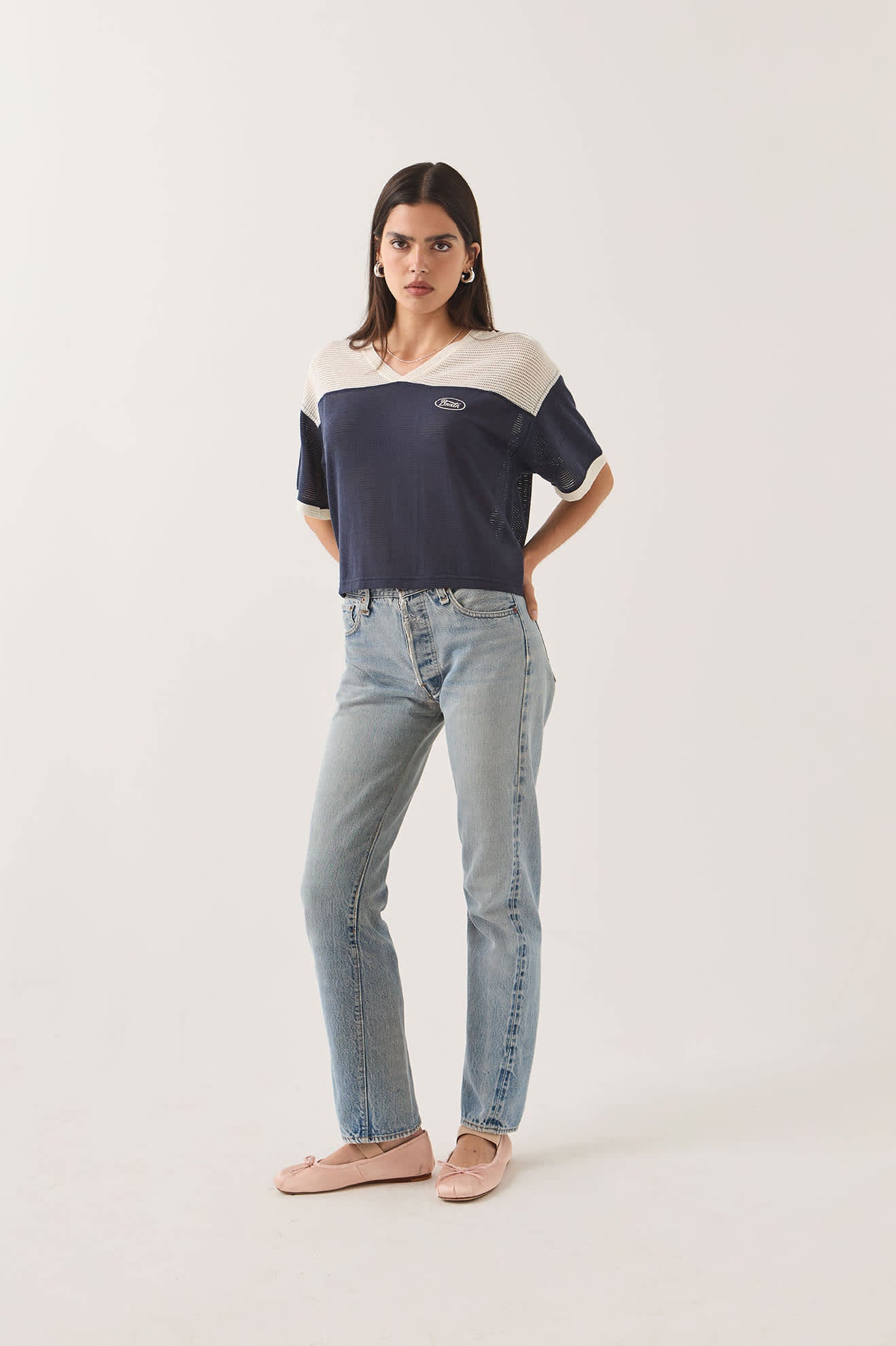 brixton-varsity-mesh-t-shirt-off-white-washed-navy-mesh image 5