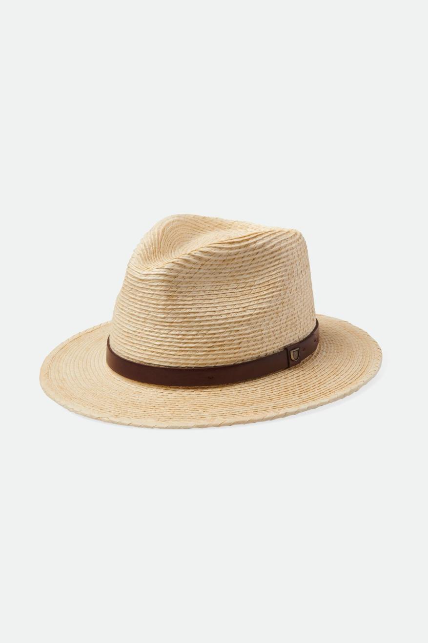 brixton-messer-straw-fedora-natural-brown-strohhut image 1