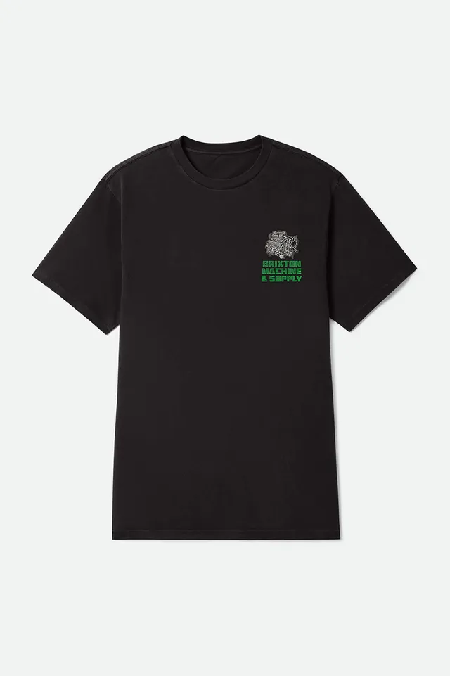 brixton-machine-standard-t-shirt-schwarz-print-black-worn-wash image 1
