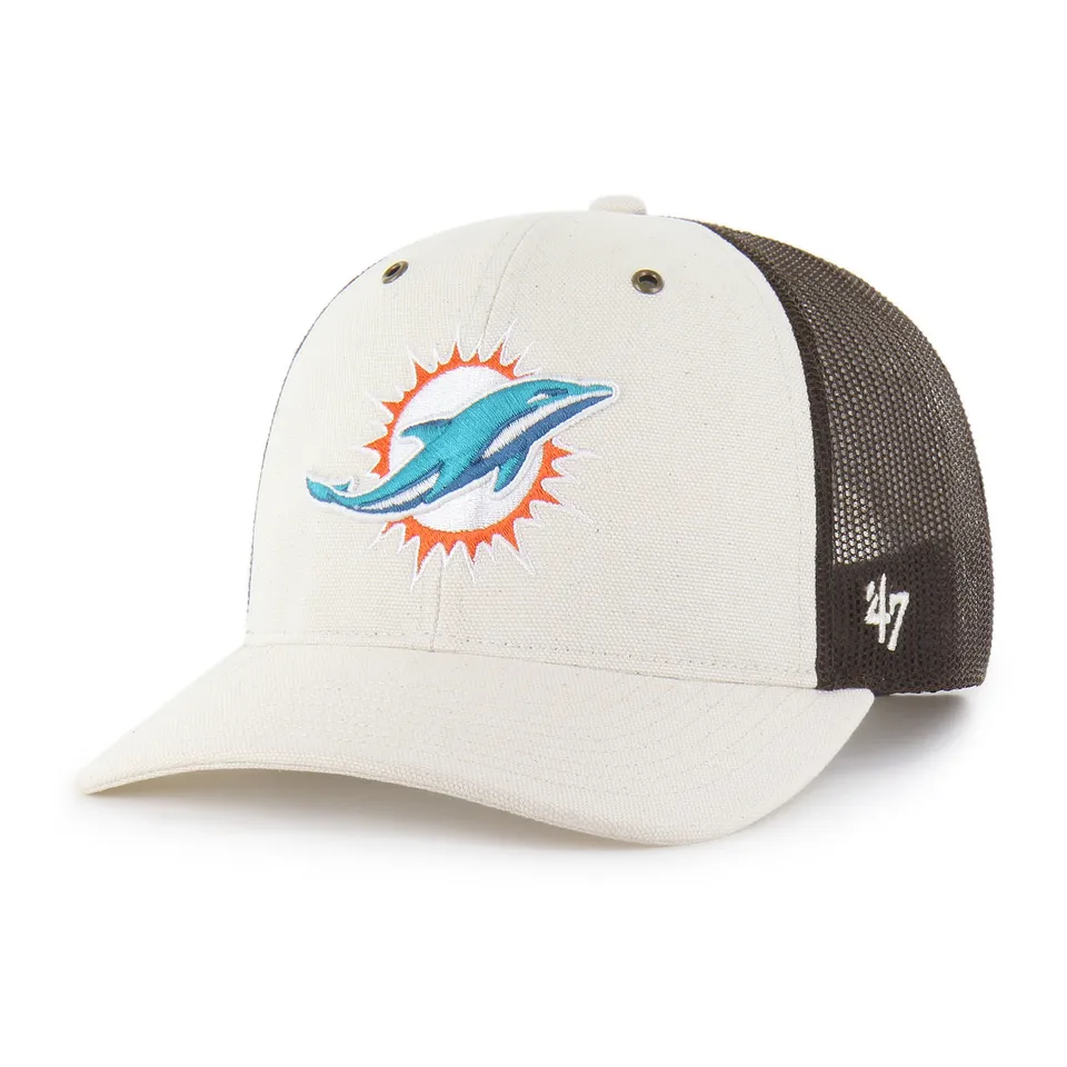 47-carhartt-undyed-trucker-cap-miami-dolphins-natural image 1