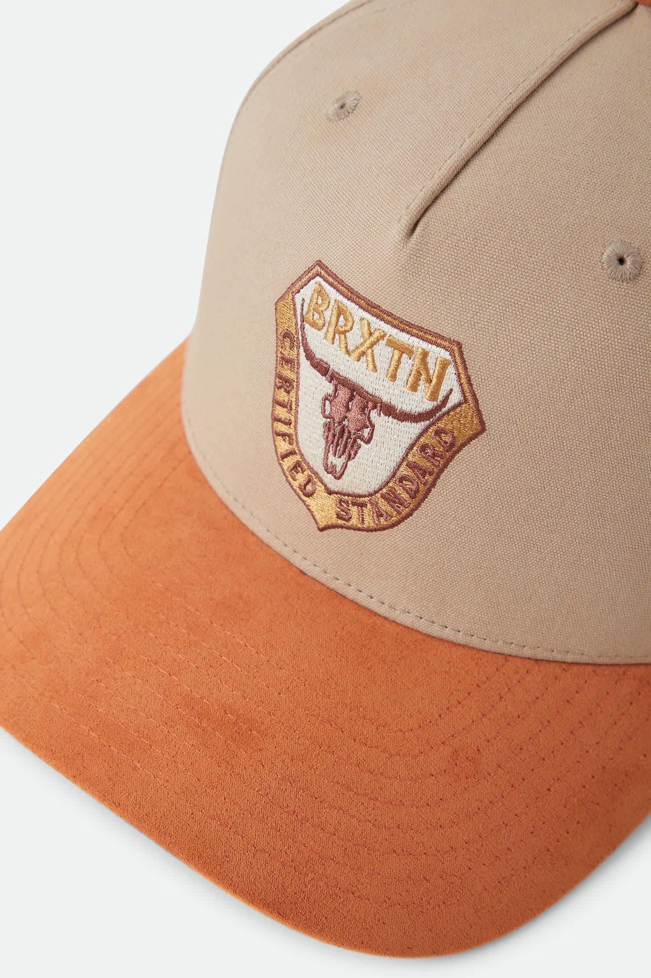 brixton-fraser-snapback-cap-olive-stone-bio-baumwolle image 3