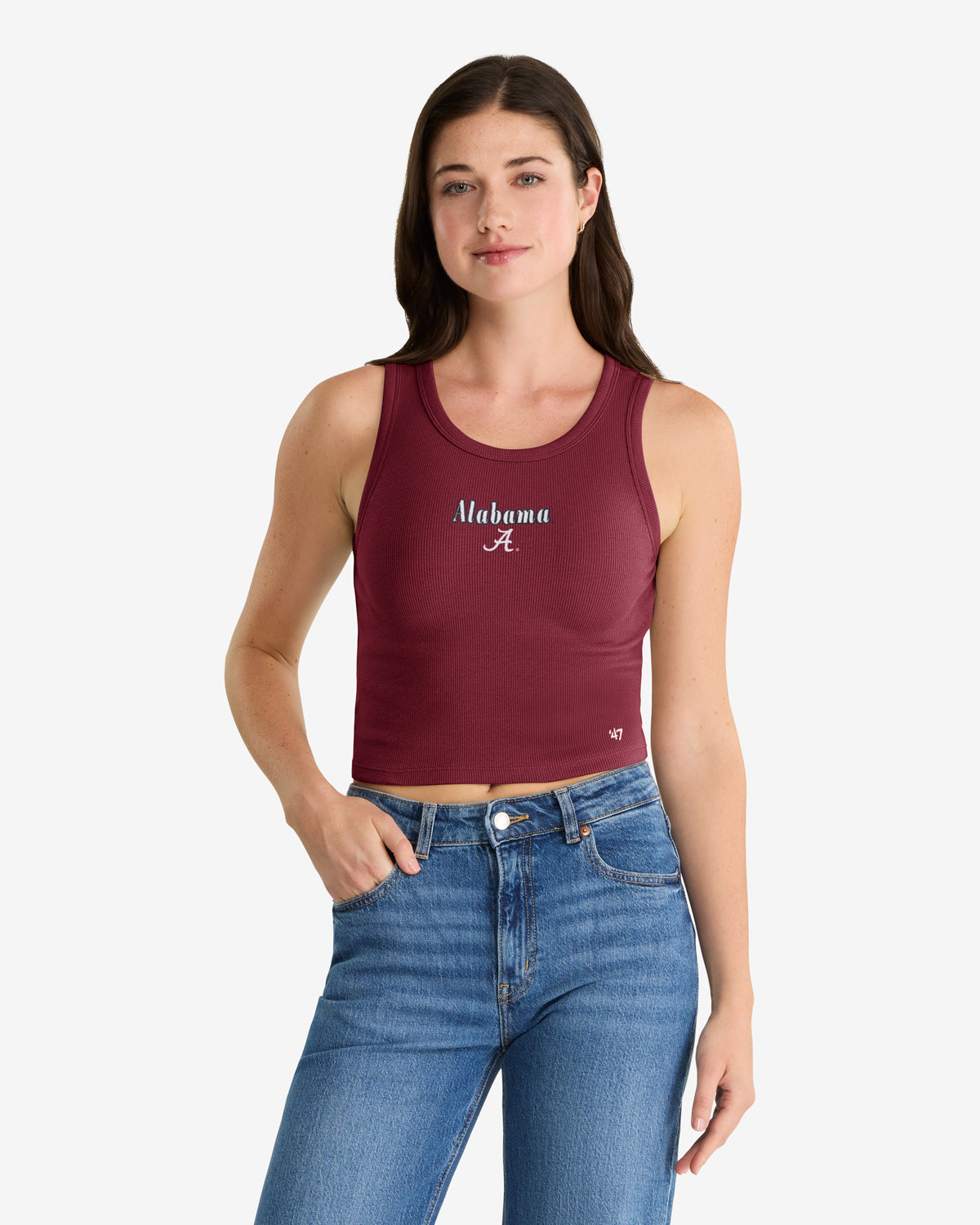 47-baby-rib-tank-alabama-damen-top-cardinal-cropped image 1