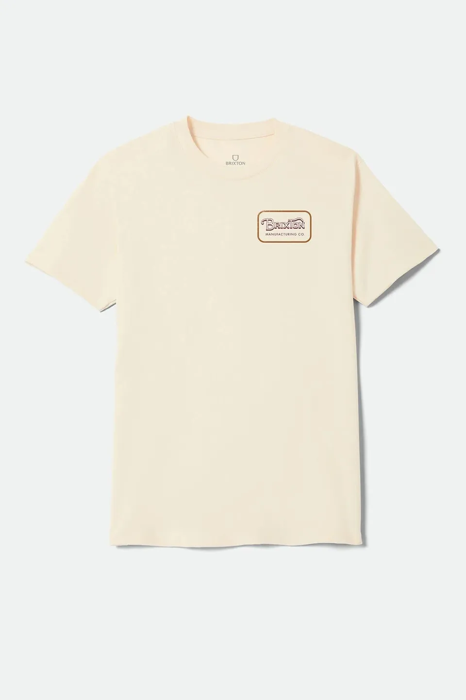 brixton-grade-t-shirt-cream-burgundy-rust-mit-print image 1