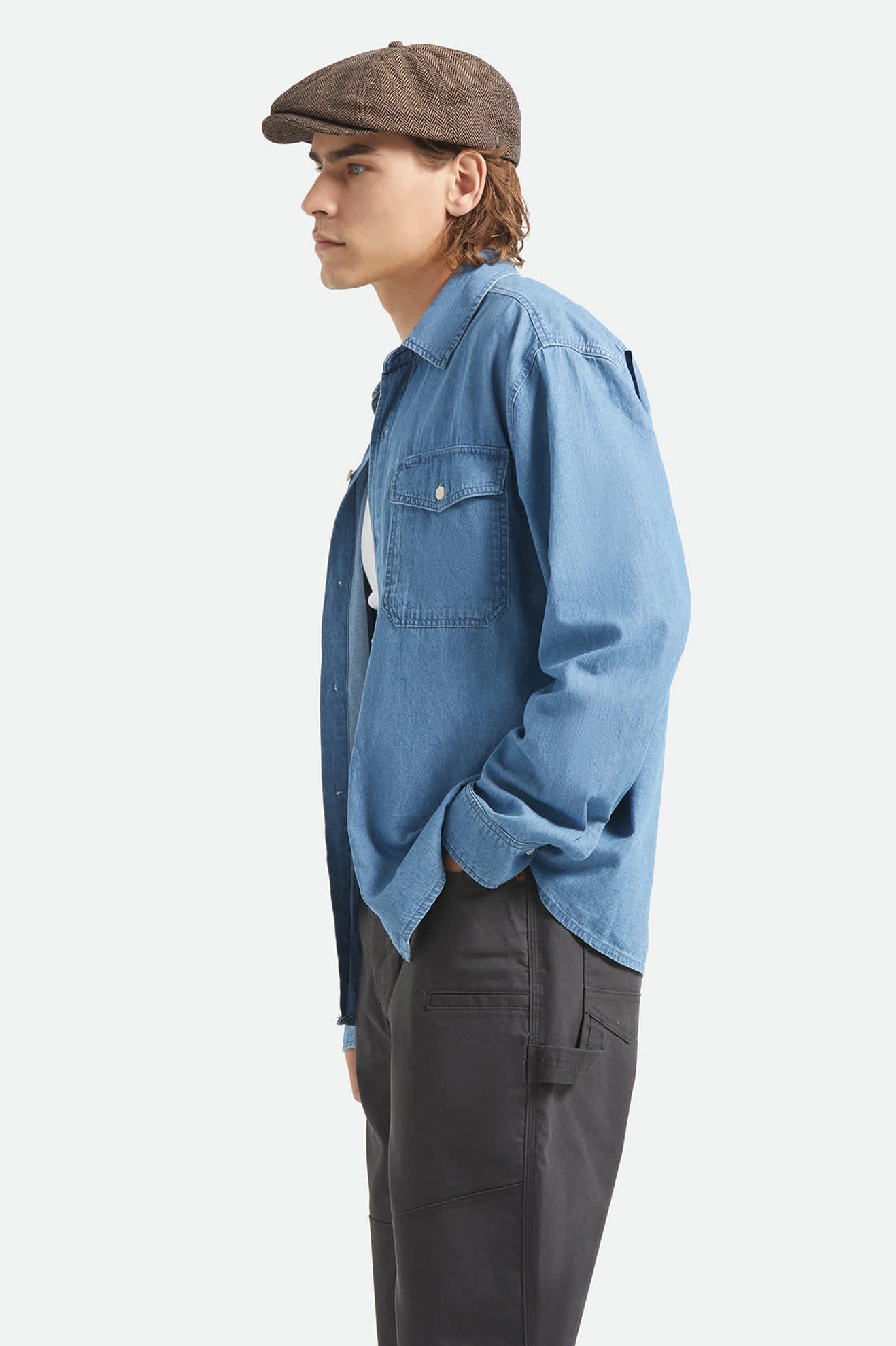 brixton-waylon-lightweight-overshirt-medium-wash-chambrey image 3