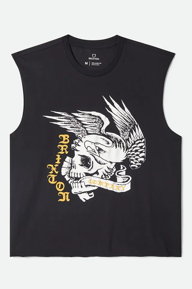 brixton-wolcott-muscle-tank-schwarz-boxy-baumwolle image 1