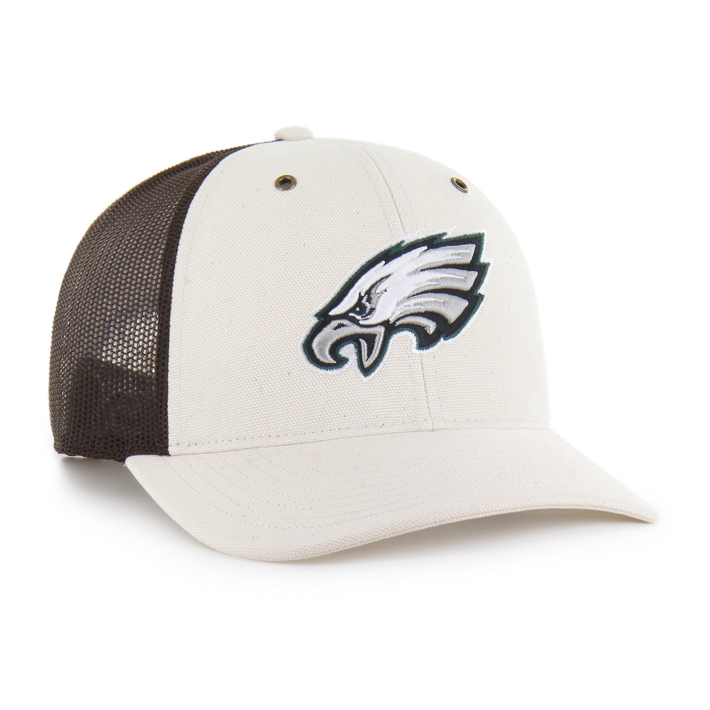 47-philadelphia-eagles-carhartt-undyed-trucker-cap-natural image 4