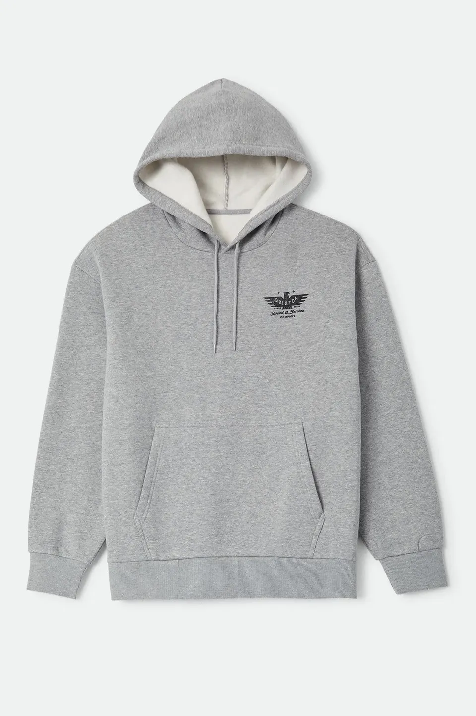 brixton-ewing-hood-hoodie-heather-grey-baumwollfleece image 1