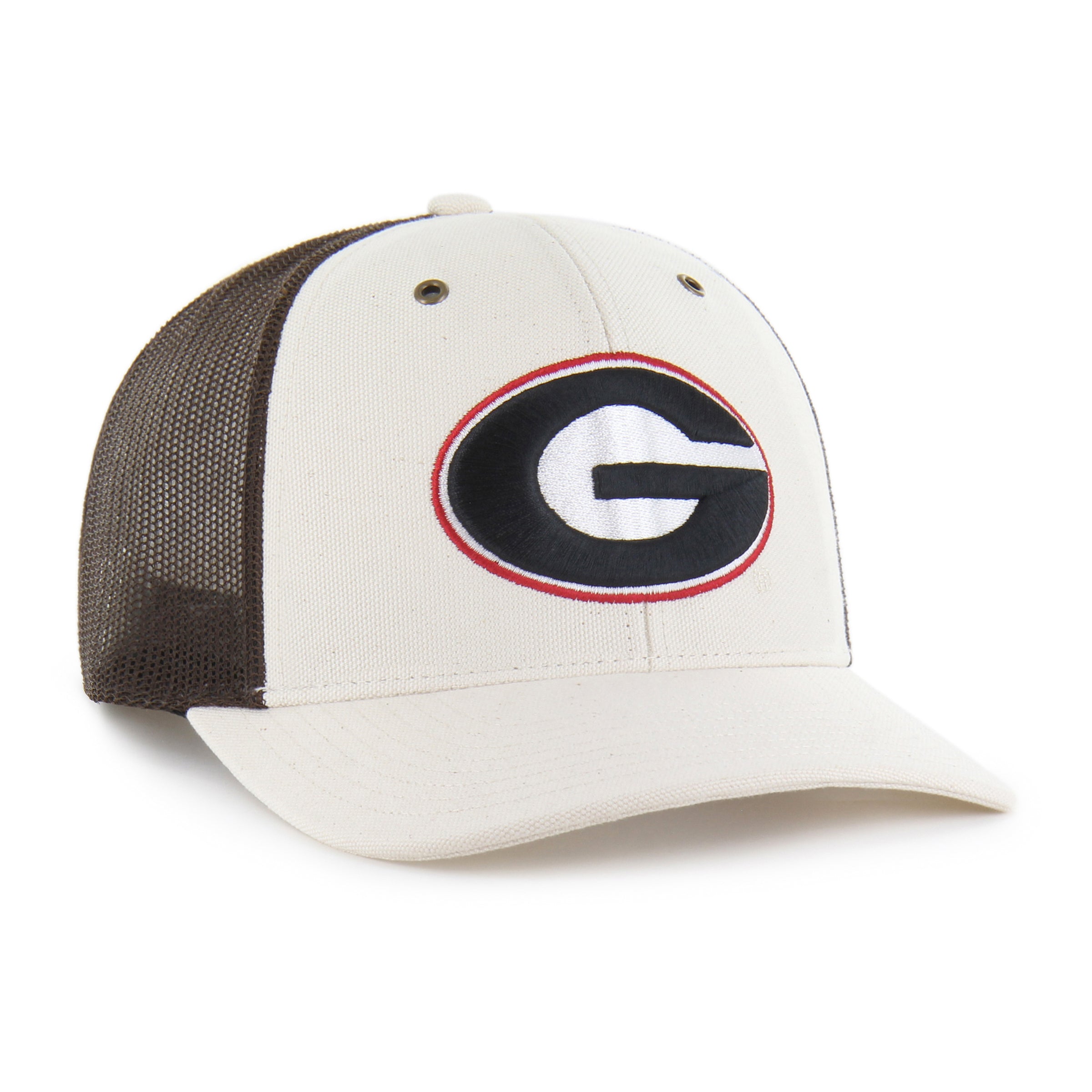 47-brand-georgia-bulldogs-carhartt-trucker-cap-natural-snapback image 4