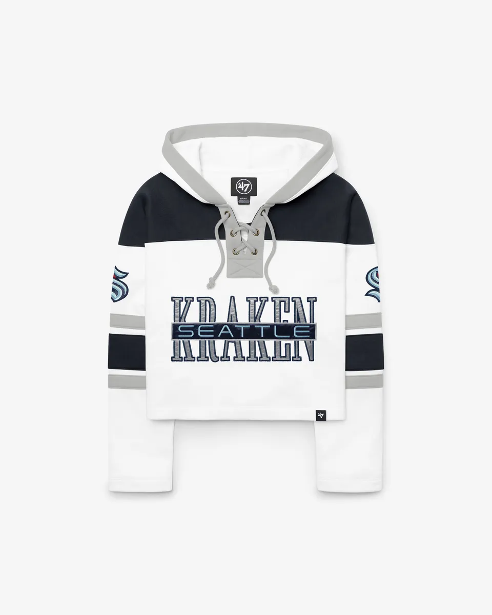 47-brand-lacer-seattle-kraken-hoodie-damen-white-wash-cropped image 1