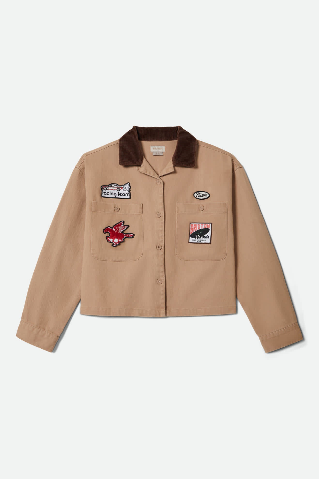 brixton-utopia-patchwork-overshirt-hemdjacke-washed-timeless-taupe image 2