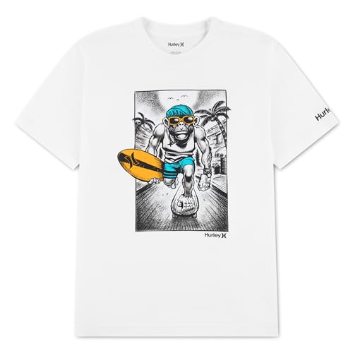 hurley-89060-grafik-t-shirt-kinder-blau-kurzarm image 8