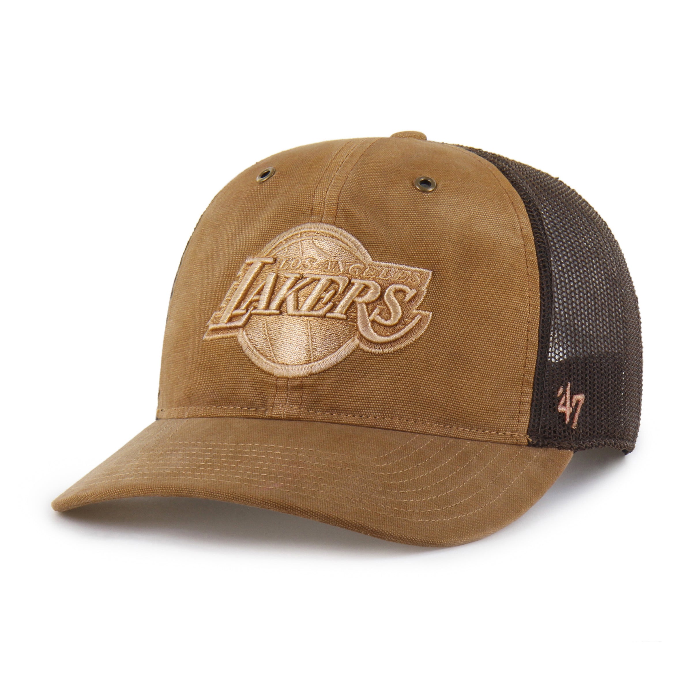47-brand-47-trucker-los-angeles-lakers-cap-braun-snapback image 4