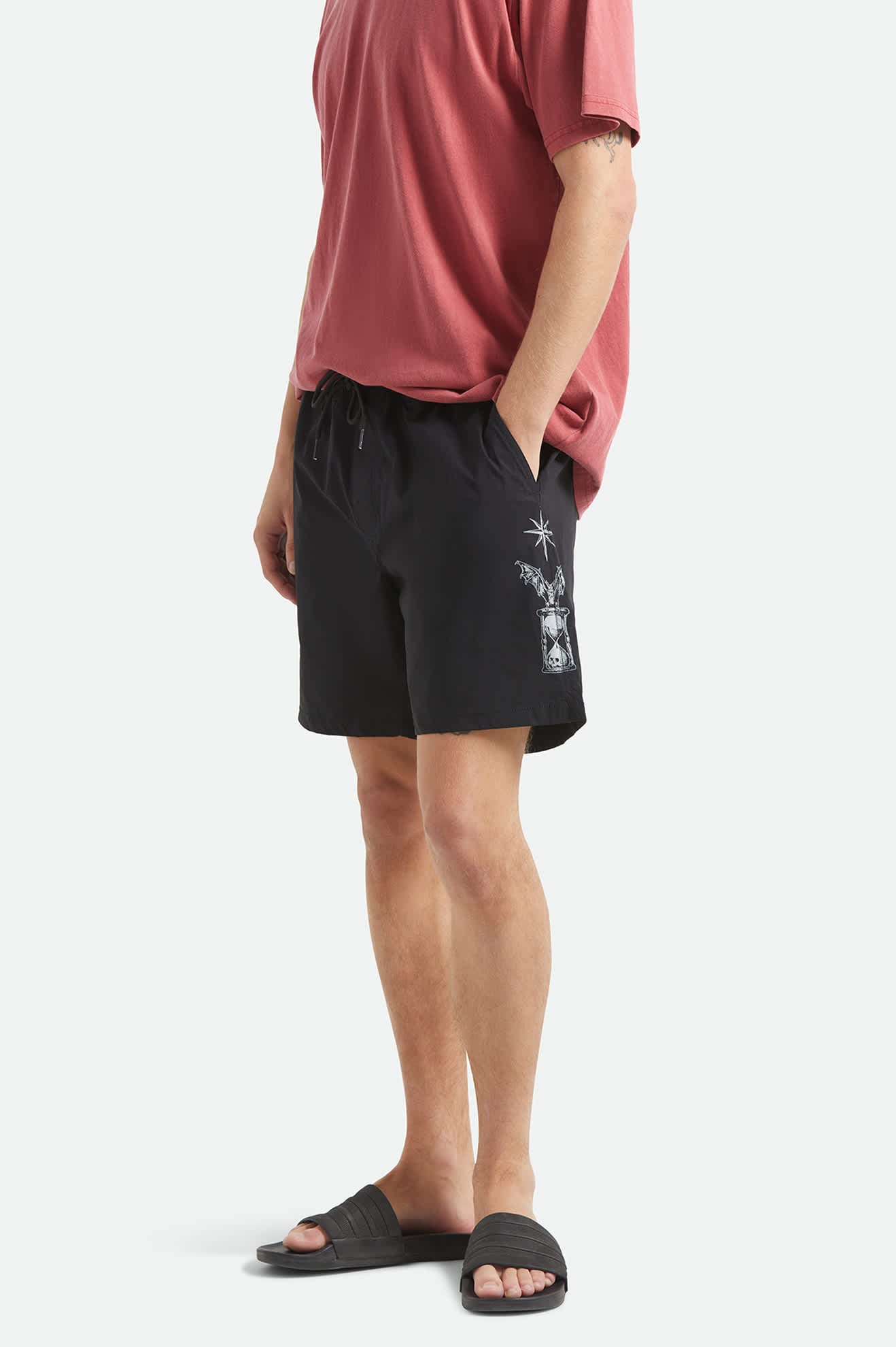 brixton-everyday-stretch-hybrid-7-shorts-schwarz-wei image 3