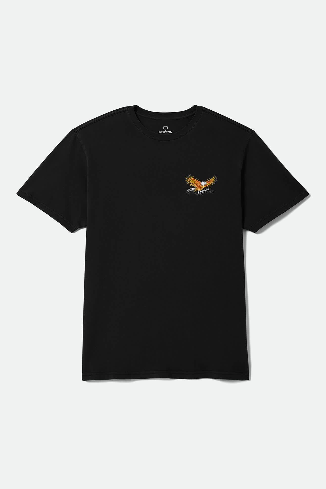 brixton-blazing-standard-t-shirt-schwarz-black-worn-wash-baumwolle image 1